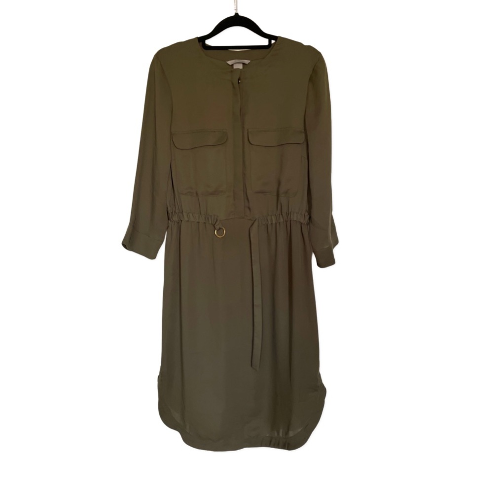 H&M Khaki olive green dress size 8